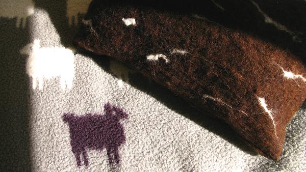 Black Sheep Felt Cushion Cover and Pillow