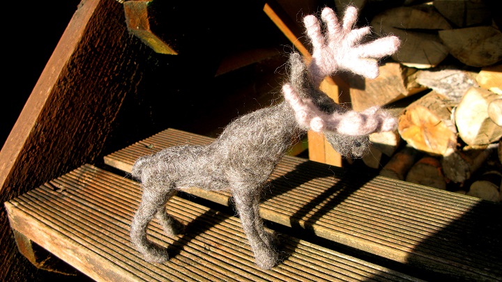Moose - hand made from Shetland wool - M.Joy