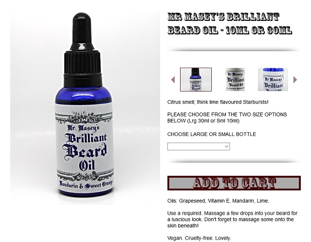 Mr Masey's Handmade Brilliant Beard Oil