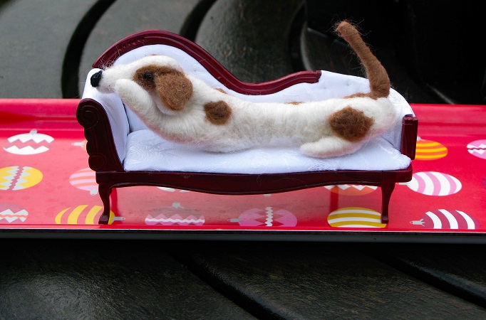 Beagle in Chaise Lounge - m.joy