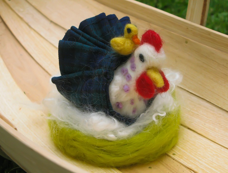 Flora MacDonald and Cheep Cheep in mossy nest - m.joy